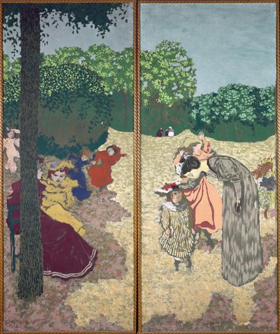 The Public Gardens: Young Girls Playing and the Interrogation by Edouard Vuillard